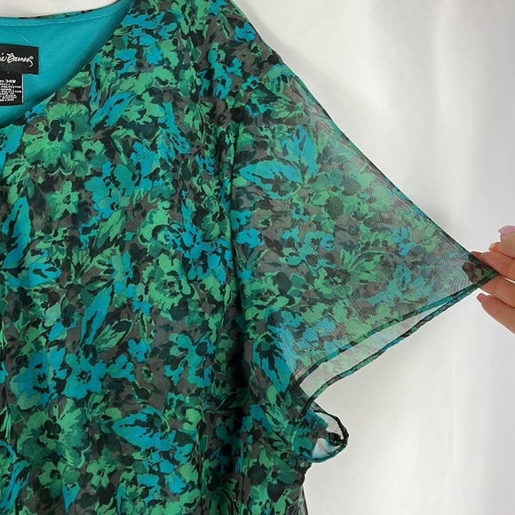 Maggie Barnes maxi length flutter sleeve dress Sz 34W - Picture 6 of 11